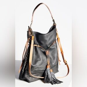 Free People Gramercy Washed Hobo in Black
